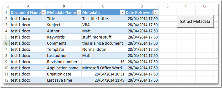 Word Metadata Extractor