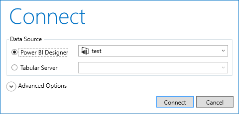 prompt to connect Power BI Designer