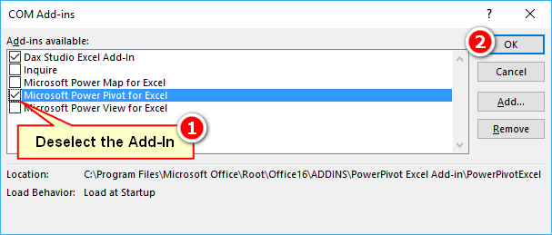 install powerpivot for excel 2016