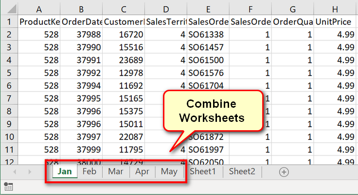 combine all sheets in a workbook with power query excelerator bi