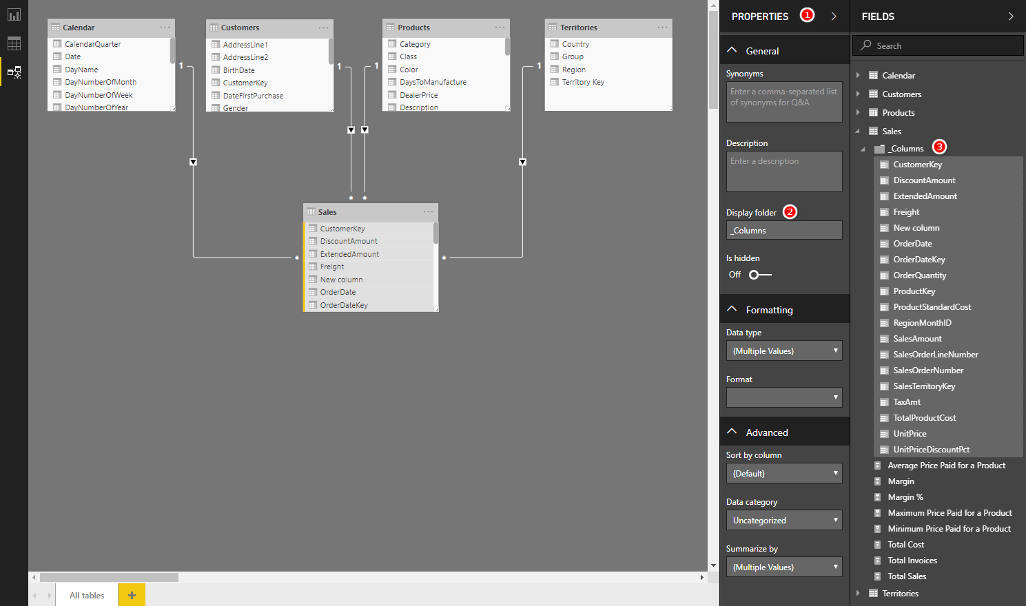 Column Sub Folders are better for grouping measures in Power BI