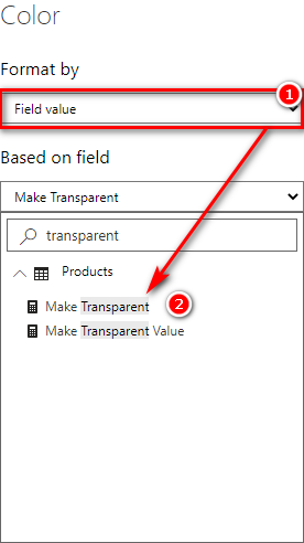 Shows Make Transparent can be selected